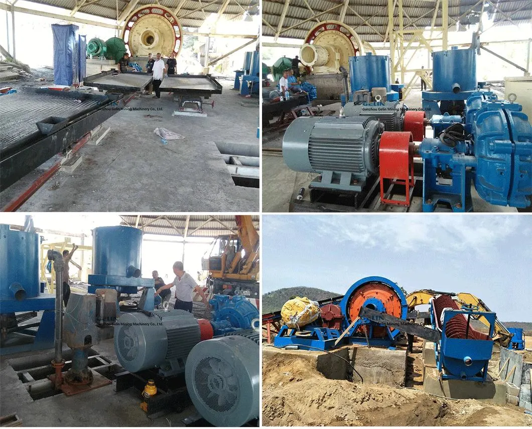 Small Scale Gold Ore Mining Equipment 2 Tph Rock Gold Processing Plant with Jaw Crusher, Grinding Ball Mill, Gold Shaking Table